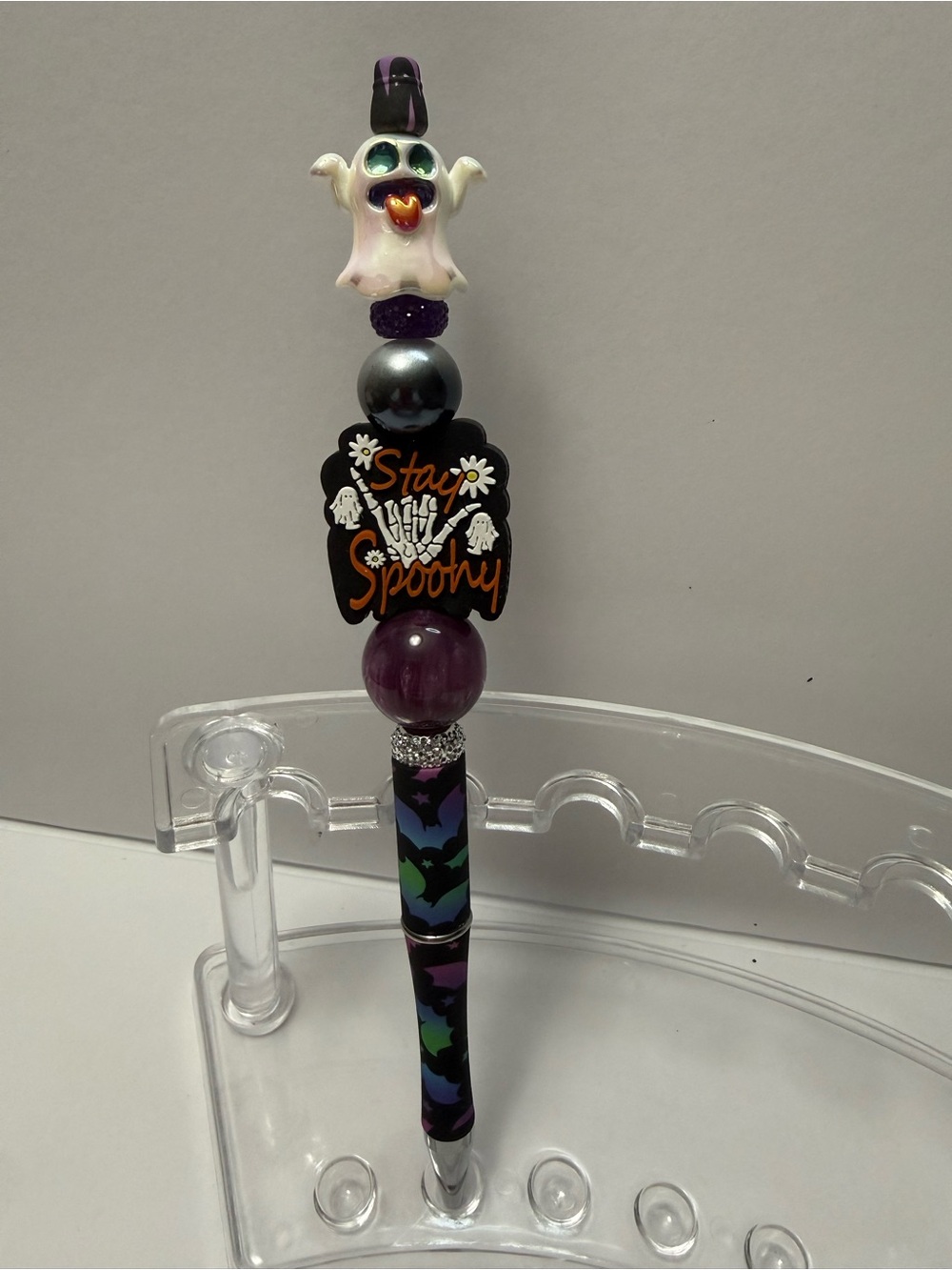 New Stay Spooky Ghost Beaded Pen